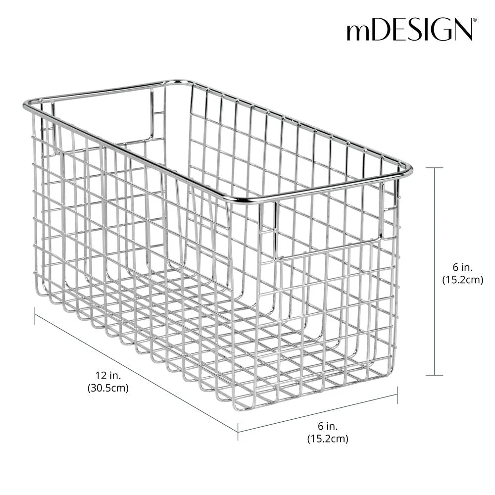 Multi-Purpose Wire Basket with Handles 12 x 6 x 6 Multi-Purpose Wire Basket With Handles 12 X 6 X 6 -mDesign 1000 Square JPG 00267MDK Dimensions