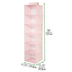 6-Shelf Hanging Closet Organizer 7 6-Shelf Hanging Closet Organizer -mDesign 1000 Square JPG 00598MDCO Dimensions