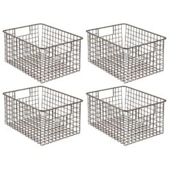 Wire Pantry Basket With Handles 12 X 9 X 6 12 Wire Pantry Basket With Handles 12 X 9 X 6 -mDesign 1000 Square JPG 01242MDK 1