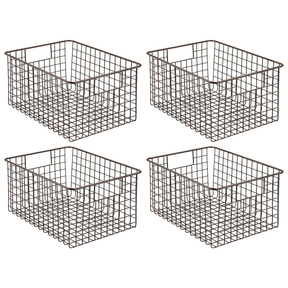 Wire Pantry Basket with Handles 12 x 9 x 6 Wire Pantry Basket With Handles 12 X 9 X 6 -mDesign 1000 Square JPG 01242MDK 1