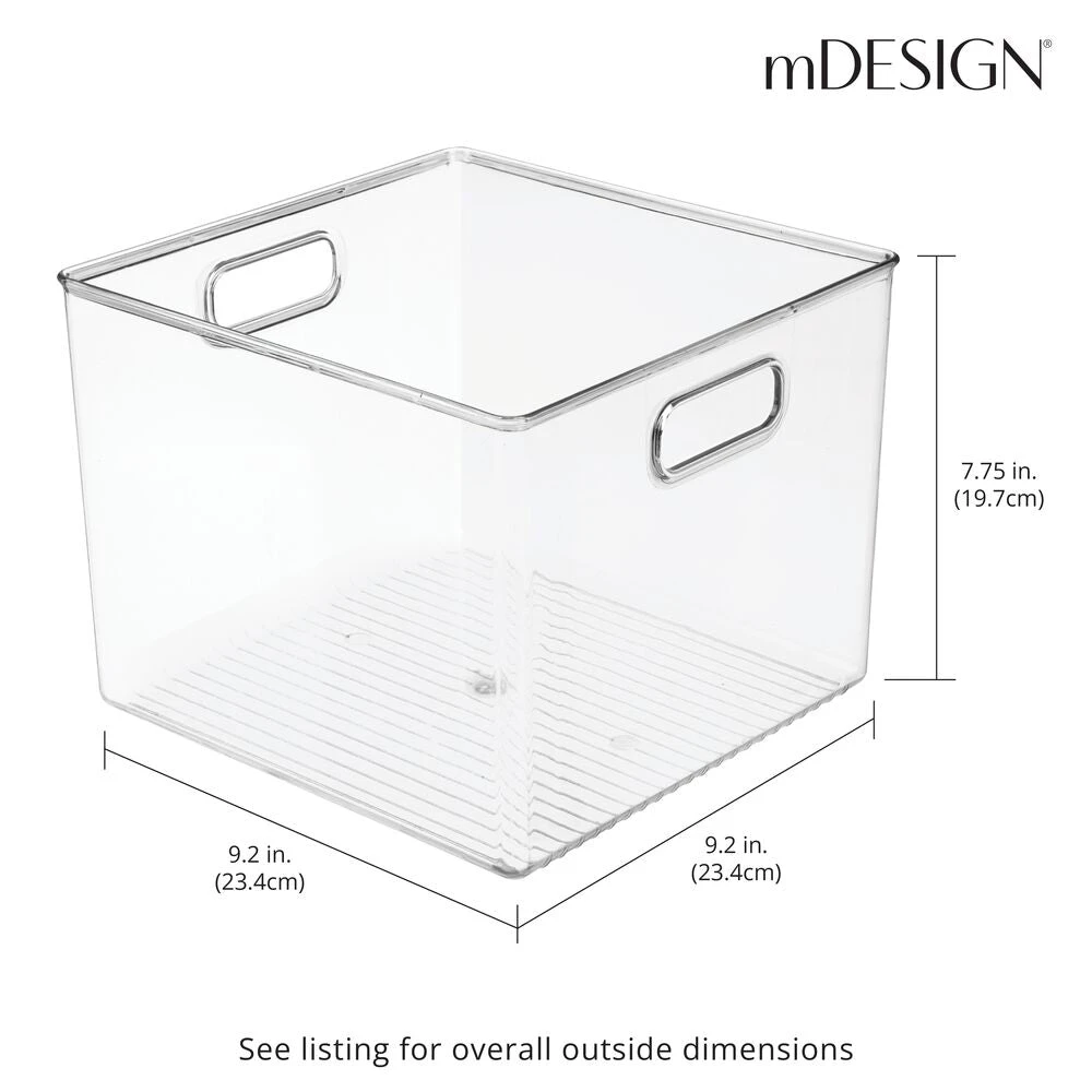 Kitchen Bin with Handles 10 x 10 x 8 Kitchen Bin With Handles 10 X 10 X 8 -mDesign 1000 Square JPG 02682MDK Dimensions