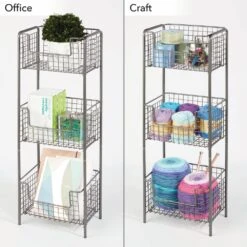 3-Tier Wire Basket Stand 4 3-Tier Wire Basket Stand -mDesign 1000 Square JPG 02705MDBST Detail