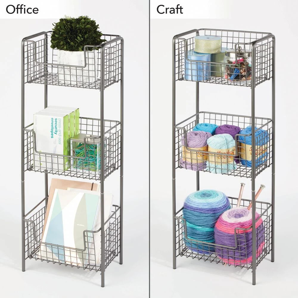 3-Tier Wire Basket Stand 3-Tier Wire Basket Stand -mDesign 1000 Square JPG 02705MDBST Detail