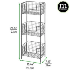 3-Tier Wire Basket Stand 3 3-Tier Wire Basket Stand -mDesign 1000 Square JPG 02705MDBST Dimensions