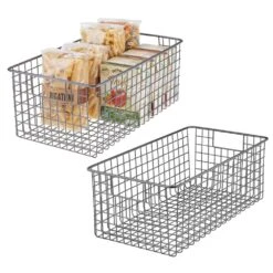 Wire Pantry Basket 16 X 9.25 X 6 3 Wire Pantry Basket 16 X 9.25 X 6 -mDesign 1000 Square JPG 02907MDK Outline