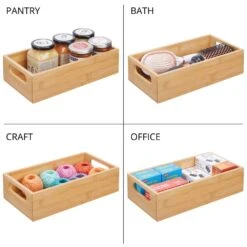 Bamboo Bin 11.5 X 6 X 3 3 Bamboo Bin 11.5 X 6 X 3 -mDesign 1000 Square JPG 03100MDK Detail