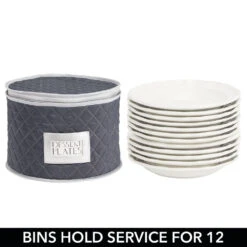 5-Piece Quilted Dinnerware Storage Set With Label Holder 5 5-Piece Quilted Dinnerware Storage Set With Label Holder -mDesign 1000 Square JPG 03387MDK.PT06