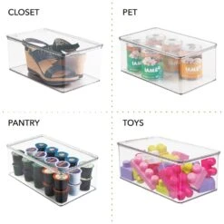 Clear Stackable Shoe Box 12.75 X 7.25 X 5 3 Clear Stackable Shoe Box 12.75 X 7.25 X 5 -mDesign 1000 Square JPG 03713MDP.PT02