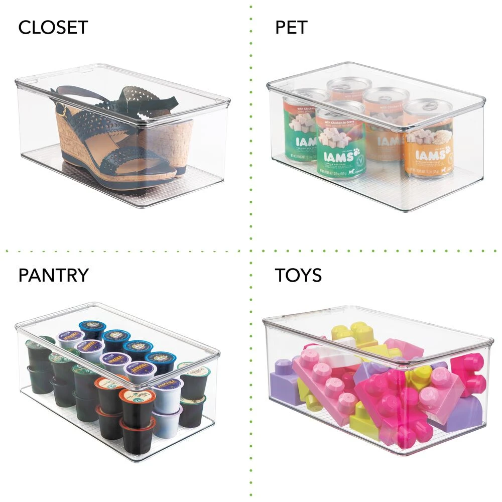 Clear Stackable Shoe Box 12.75 x 7.25 x 5 Clear Stackable Shoe Box 12.75 X 7.25 X 5 -mDesign 1000 Square JPG 03713MDP.PT02