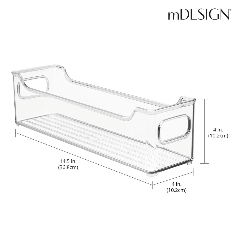 Stackable Refrigerator Bins 14.5 x 4 x 4 Stackable Refrigerator Bins 14.5 X 4 X 4 -mDesign 1000 Square JPG 03959MDK Dimensions