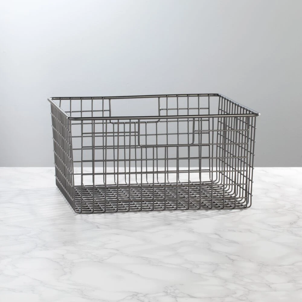 Wire Pantry Basket with Handles 12 x 12 x 6 Wire Pantry Basket With Handles 12 X 12 X 6 -mDesign 1000 Square JPG 04408MDK SellShot