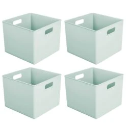 Plastic Cube Storage Bin With Handles 10 X 10 X 8 3 Plastic Cube Storage Bin With Handles 10 X 10 X 8 -mDesign 1000 Square JPG 04557MDHS.MAIN 3