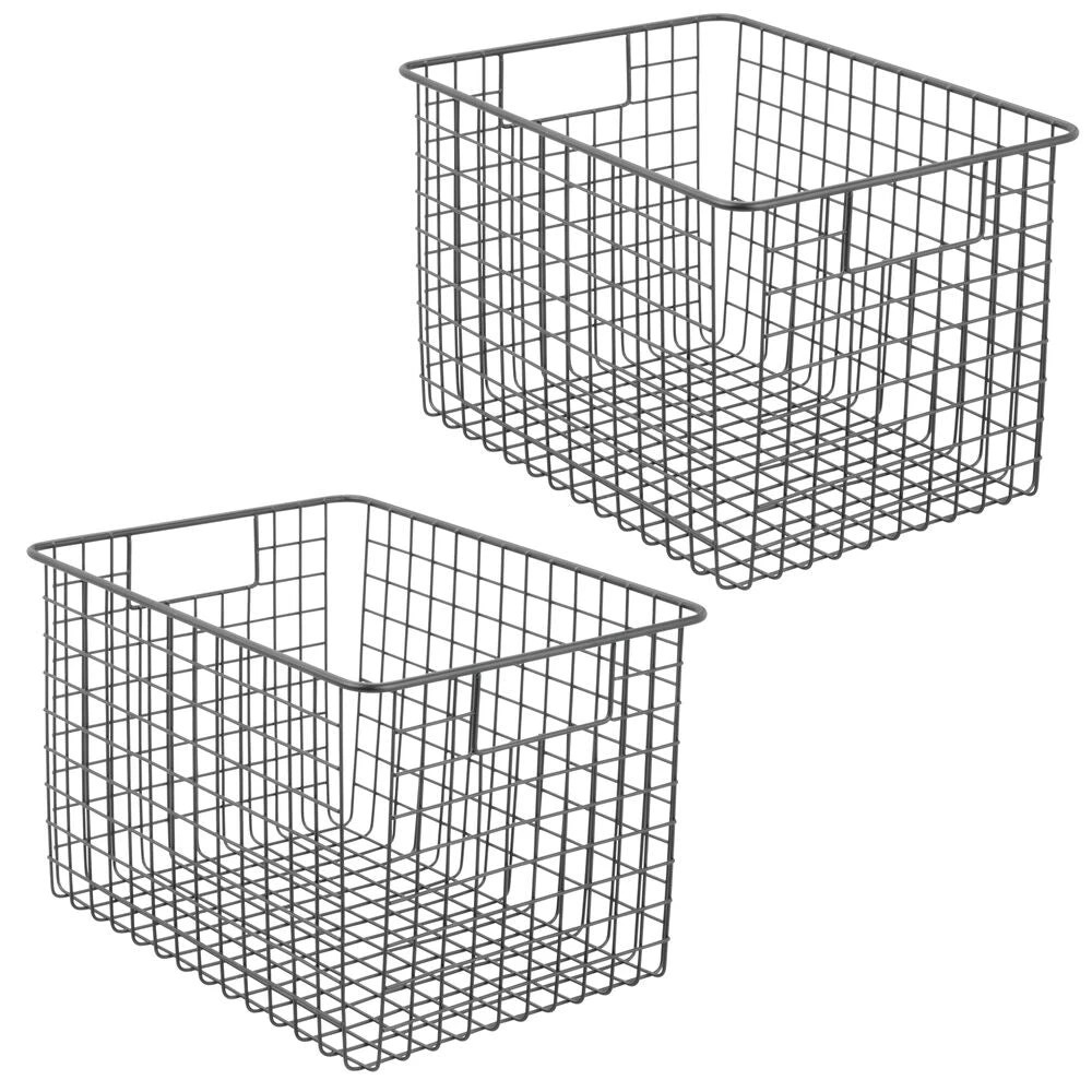 Wire Pantry Basket with Handles 12 x 9 x 8 Wire Pantry Basket With Handles 12 X 9 X 8 -mDesign 1000 Square JPG 05107MDK.MAIN 3