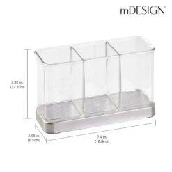 3-Section Cutlery Caddy -mDesign 1000 Square JPG 06103MDK Dimensions
