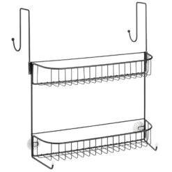 Wide Over-the-Door Shower Caddy With 2 Hooks