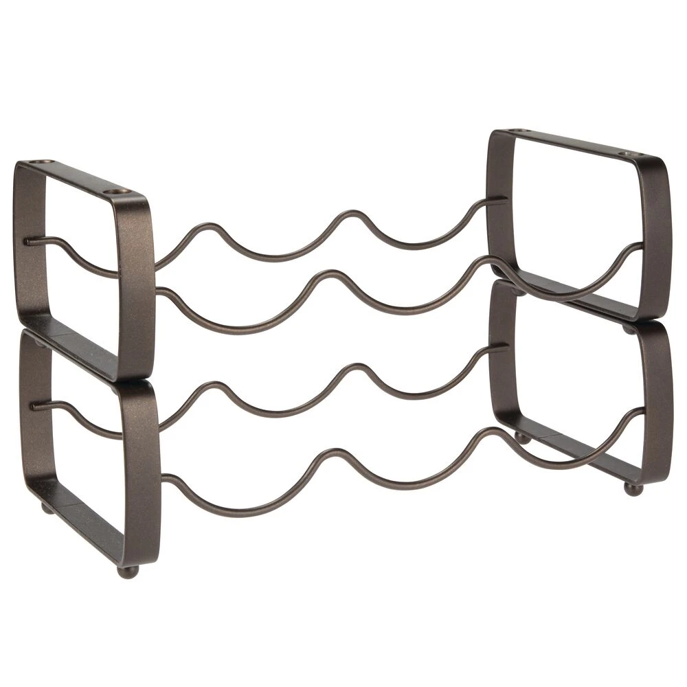 3-Bottle Stackable Wine Rack 3-Bottle Stackable Wine Rack -mDesign 1000 Square JPG 06910MDK Outline