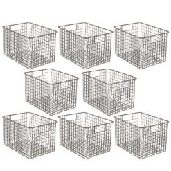 Wire Pantry Basket With Handles 12 X 9 X 8 12 Wire Pantry Basket With Handles 12 X 9 X 8 -mDesign 1000 Square JPG 07314MDK.MAIN 3