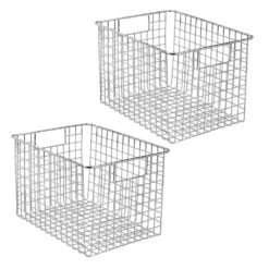 Wire Pantry Basket With Handles 12 X 9 X 8 10 Wire Pantry Basket With Handles 12 X 9 X 8 -mDesign 1000 Square JPG 07603MDCO.PT02