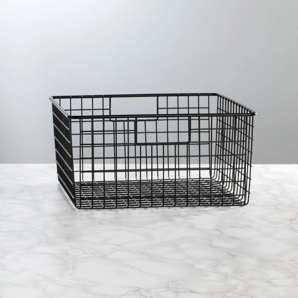 Wire Pantry Basket with Handles 12 x 12 x 6 Wire Pantry Basket With Handles 12 X 12 X 6 -mDesign 1000 Square JPG 07986MDK SellShot