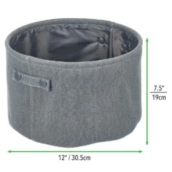 Round Cotton Bin With Handles 12 X 12 X 8 5 Round Cotton Bin With Handles 12 X 12 X 8 -mDesign 1000 Square JPG 08077MDBST Dimensions