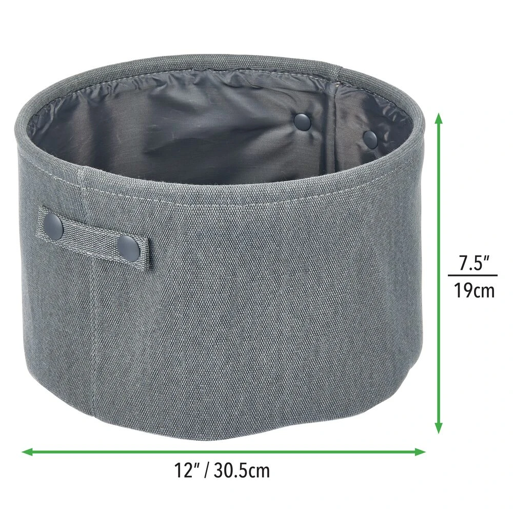 Round Cotton Bin with Handles 12 x 12 x 8 Round Cotton Bin With Handles 12 X 12 X 8 -mDesign 1000 Square JPG 08077MDBST Dimensions