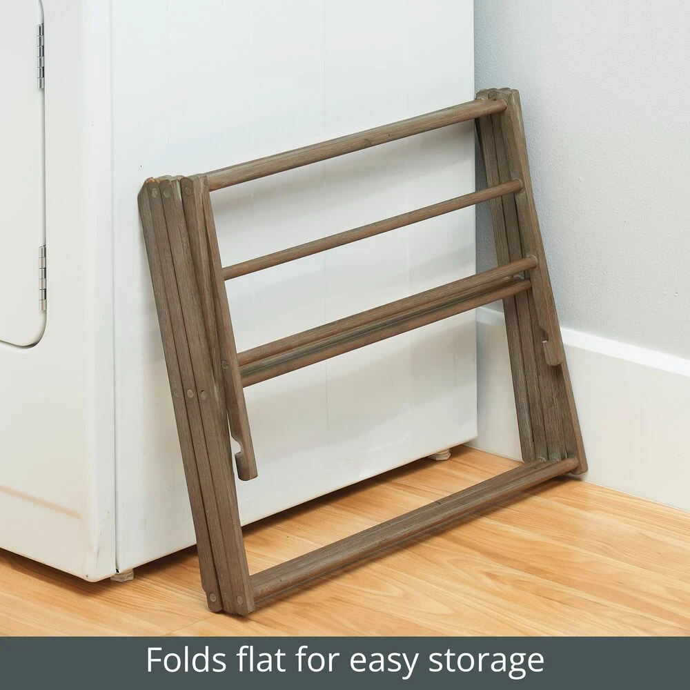 Bamboo Collapsible Clothes Drying Rack Bamboo Collapsible Clothes Drying Rack -mDesign 1000 Square JPG 08557MDL Detail 1