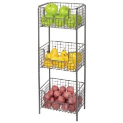 3-Tier Wire Basket Stand 2 3-Tier Wire Basket Stand -mDesign 1000 Square JPG 08673MDK Outline