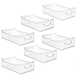 Stackable Kitchen Bin With Handles 14.5 X 8 X 4 8 Stackable Kitchen Bin With Handles 14.5 X 8 X 4 -mDesign 1000 Square JPG 08701MDK.PT02