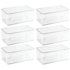 Clear Stackable Shoe Box 12.75 X 7.25 X 5 7 Clear Stackable Shoe Box 12.75 X 7.25 X 5 -mDesign 1000 Square JPG 08909MDBST.MAIN 3