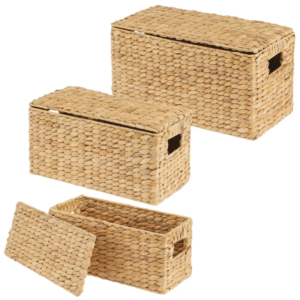 Hyacinth Nesting Basket Set with Removable Lids Hyacinth Nesting Basket Set With Removable Lids -mDesign 1000 Square JPG 09233MDHS.MAIN 3