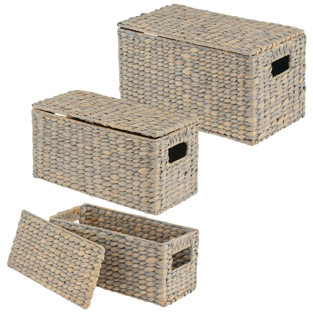 Hyacinth Nesting Basket Set with Removable Lids Hyacinth Nesting Basket Set With Removable Lids -mDesign 1000 Square JPG 09234MDHS.MAIN 3