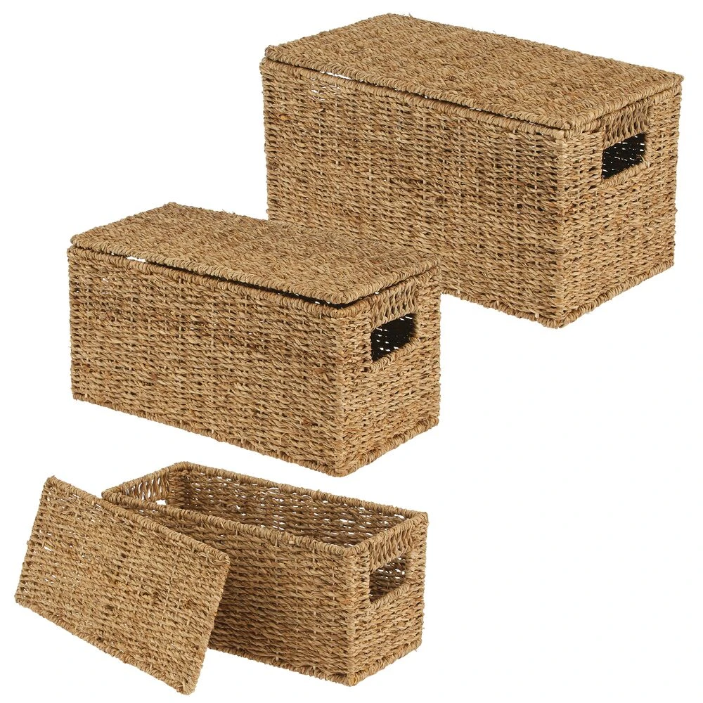 Seagrass Nesting Basket Set with Removable Lids Seagrass Nesting Basket Set With Removable Lids -mDesign 1000 Square JPG 09236MDHS.MAIN 3