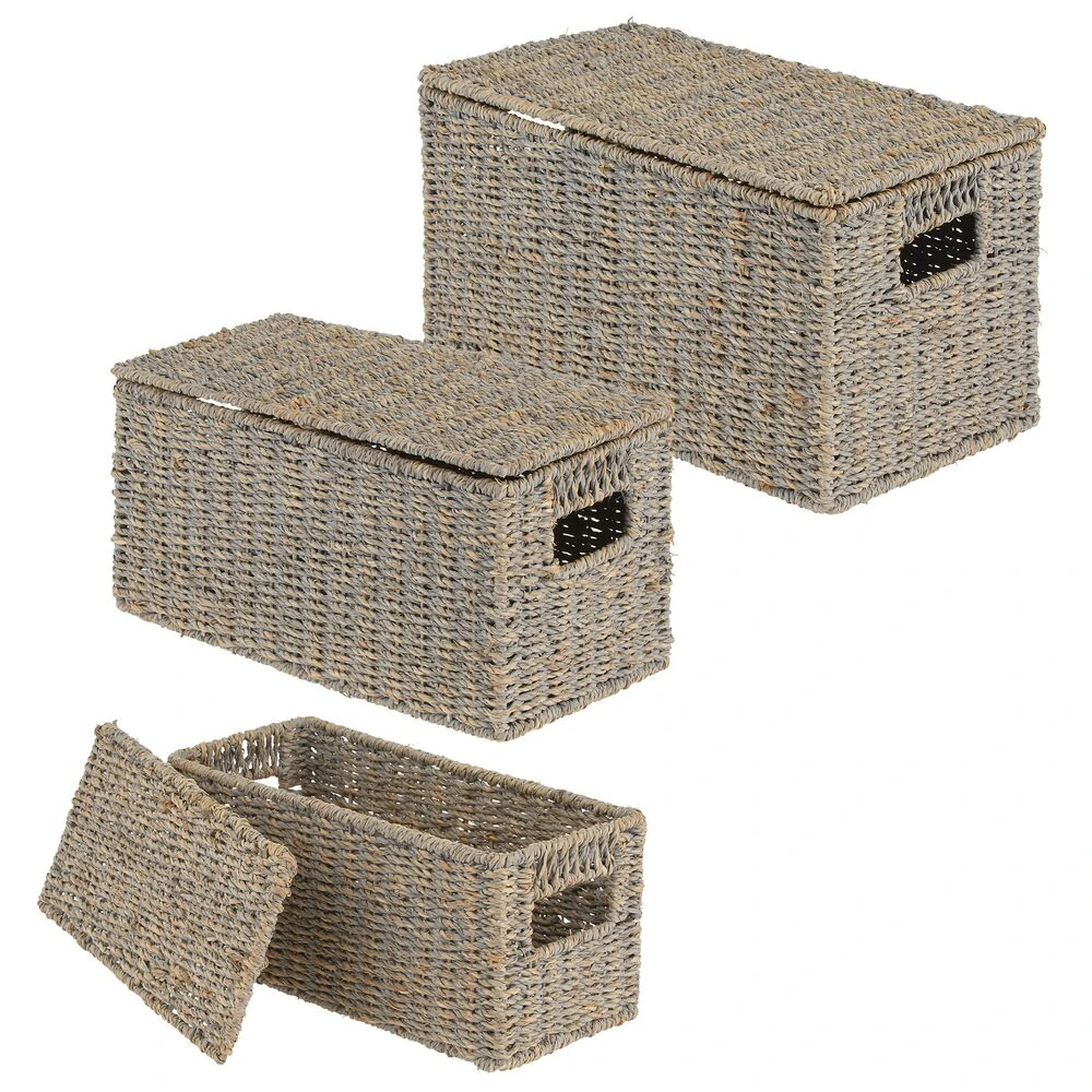 Seagrass Nesting Basket Set with Removable Lids Seagrass Nesting Basket Set With Removable Lids -mDesign 1000 Square JPG 09237MDHS.MAIN 3