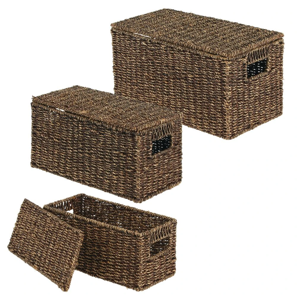 Seagrass Nesting Basket Set with Removable Lids Seagrass Nesting Basket Set With Removable Lids -mDesign 1000 Square JPG 09238MDHS.MAIN 3