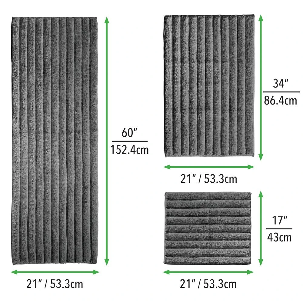 Cotton Ribbed Bath Mat Set Cotton Ribbed Bath Mat Set -mDesign 1000 Square JPG 09324MDBST Dimensions