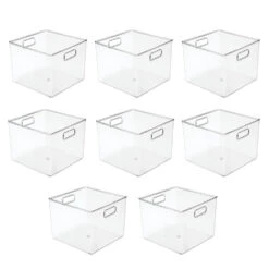 Plastic Cube Storage Bin With Handles 10 X 10 X 8 9 Plastic Cube Storage Bin With Handles 10 X 10 X 8 -mDesign 1000 Square JPG 10092MDK.PT02