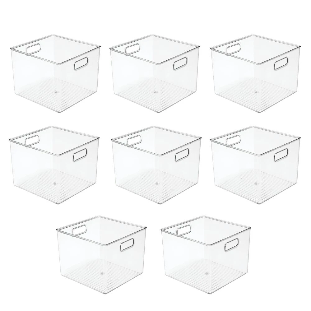 Plastic Cube Storage Bin with Handles 10 x 10 x 8 Plastic Cube Storage Bin With Handles 10 X 10 X 8 -mDesign 1000 Square JPG 10092MDK.PT02