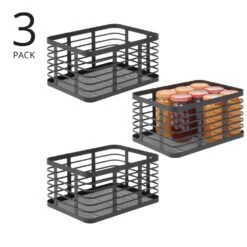Wire Pantry Baskets9 X 12 X 6 3 Wire Pantry Baskets9 X 12 X 6 -mDesign 1000 Square JPG 10429MDK Outline