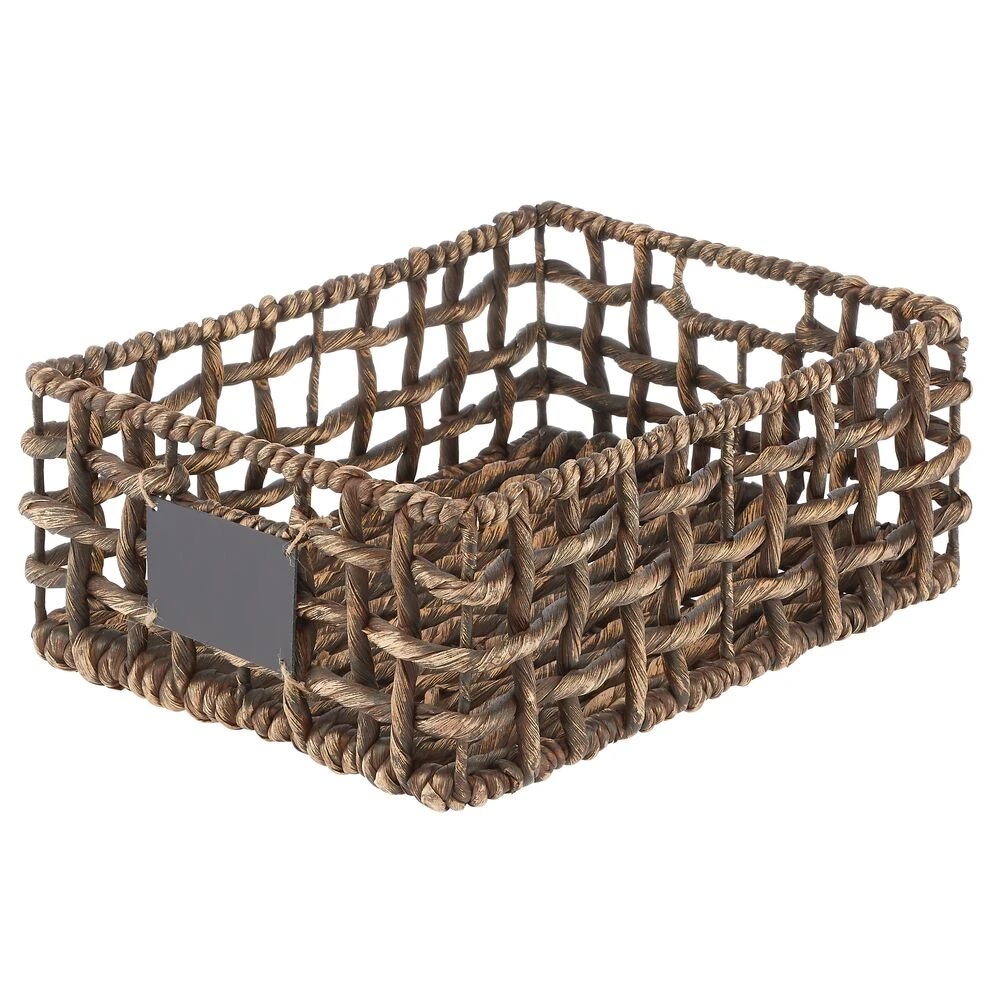 Open Weave Hyacinth Basket with Chalkboard Label 16 x 12 x 6 Open Weave Hyacinth Basket With Chalkboard Label 16 X 12 X 6 -mDesign 1000 Square JPG 10695MDHS.PT09