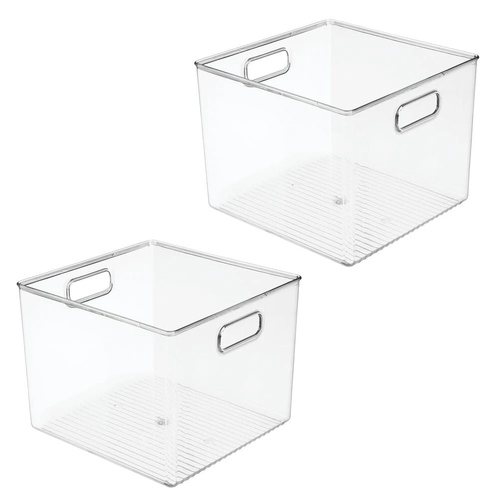 Plastic Cube Storage Bin with Handles 10 x 10 x 8 Plastic Cube Storage Bin With Handles 10 X 10 X 8 -mDesign 1000 Square JPG 11252MDBST.PT02