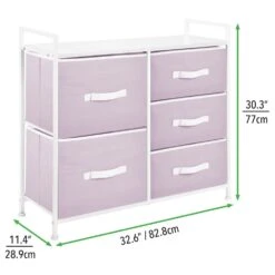 5-Drawer Wide Fabric Dresser 2 5-Drawer Wide Fabric Dresser -mDesign 1000 Square JPG 12185MDCO Dimensions
