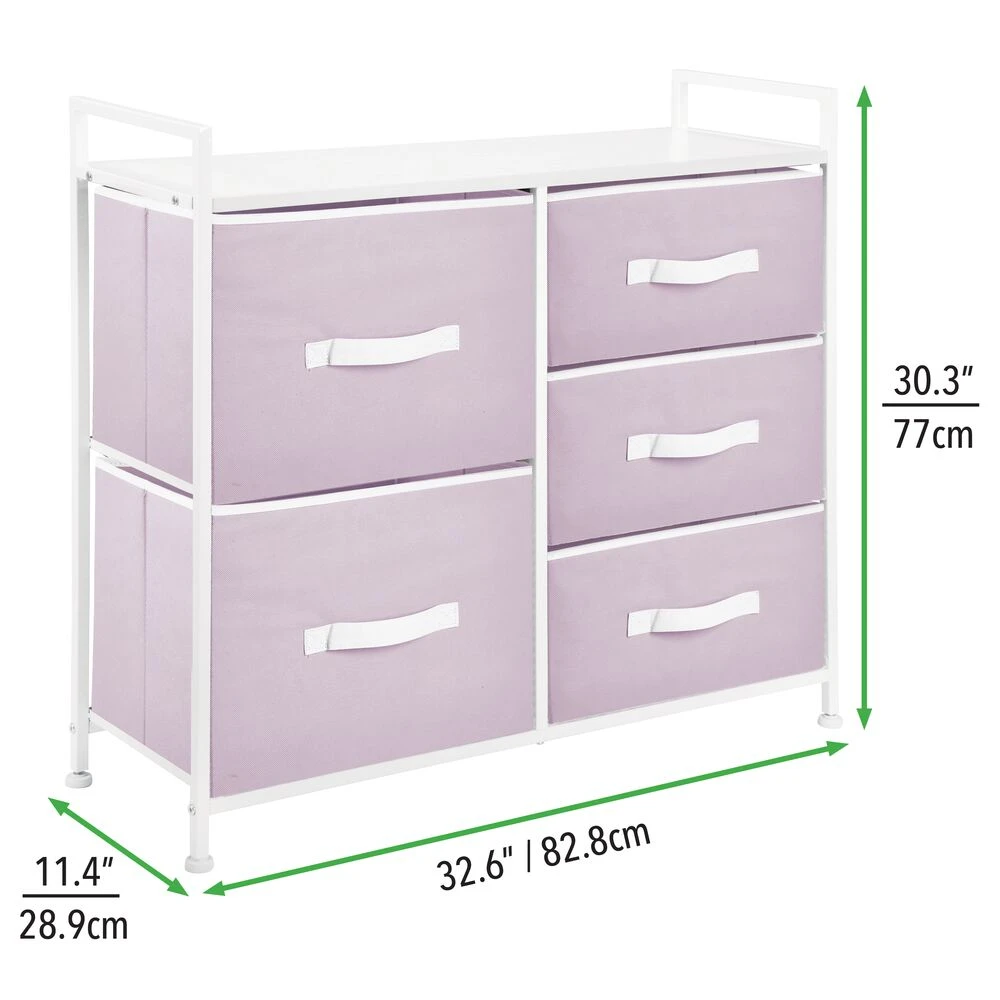 5-Drawer Wide Fabric Dresser 5-Drawer Wide Fabric Dresser -mDesign 1000 Square JPG 12185MDCO Dimensions