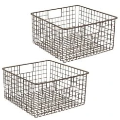 Wire Pantry Basket With Handles 12 X 12 X 6 11 Wire Pantry Basket With Handles 12 X 12 X 6 -mDesign 1000 Square JPG 12610MDBST.MAIN 3