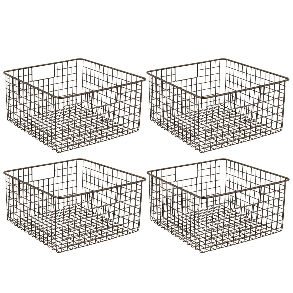 Wire Pantry Basket with Handles 12 x 12 x 6 Wire Pantry Basket With Handles 12 X 12 X 6 -mDesign 1000 Square JPG 12611MDBST.MAIN 3