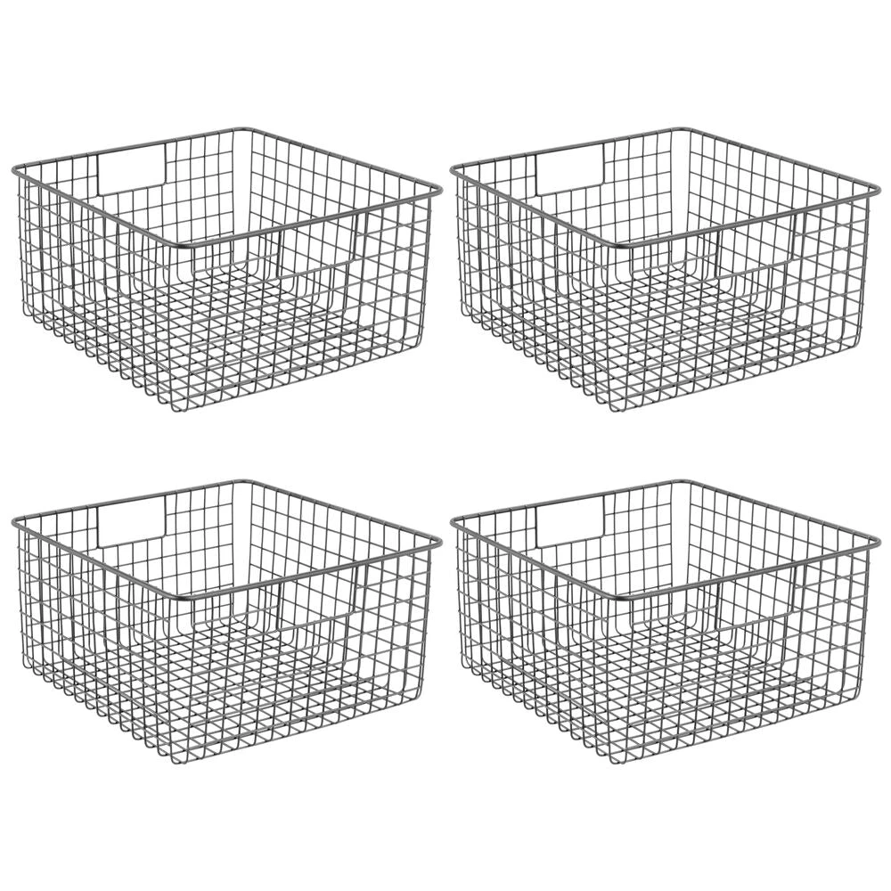 Wire Pantry Basket with Handles 12 x 12 x 6 Wire Pantry Basket With Handles 12 X 12 X 6 -mDesign 1000 Square JPG 12614MDBST.MAIN 3
