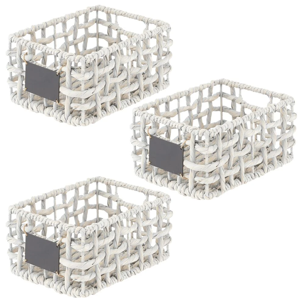 Open Weave Hyacinth Basket with Chalkboard Label 12 x 9 x 6 Open Weave Hyacinth Basket With Chalkboard Label 12 X 9 X 6 -mDesign 1000 Square JPG 12672MDHS.MAIN 3