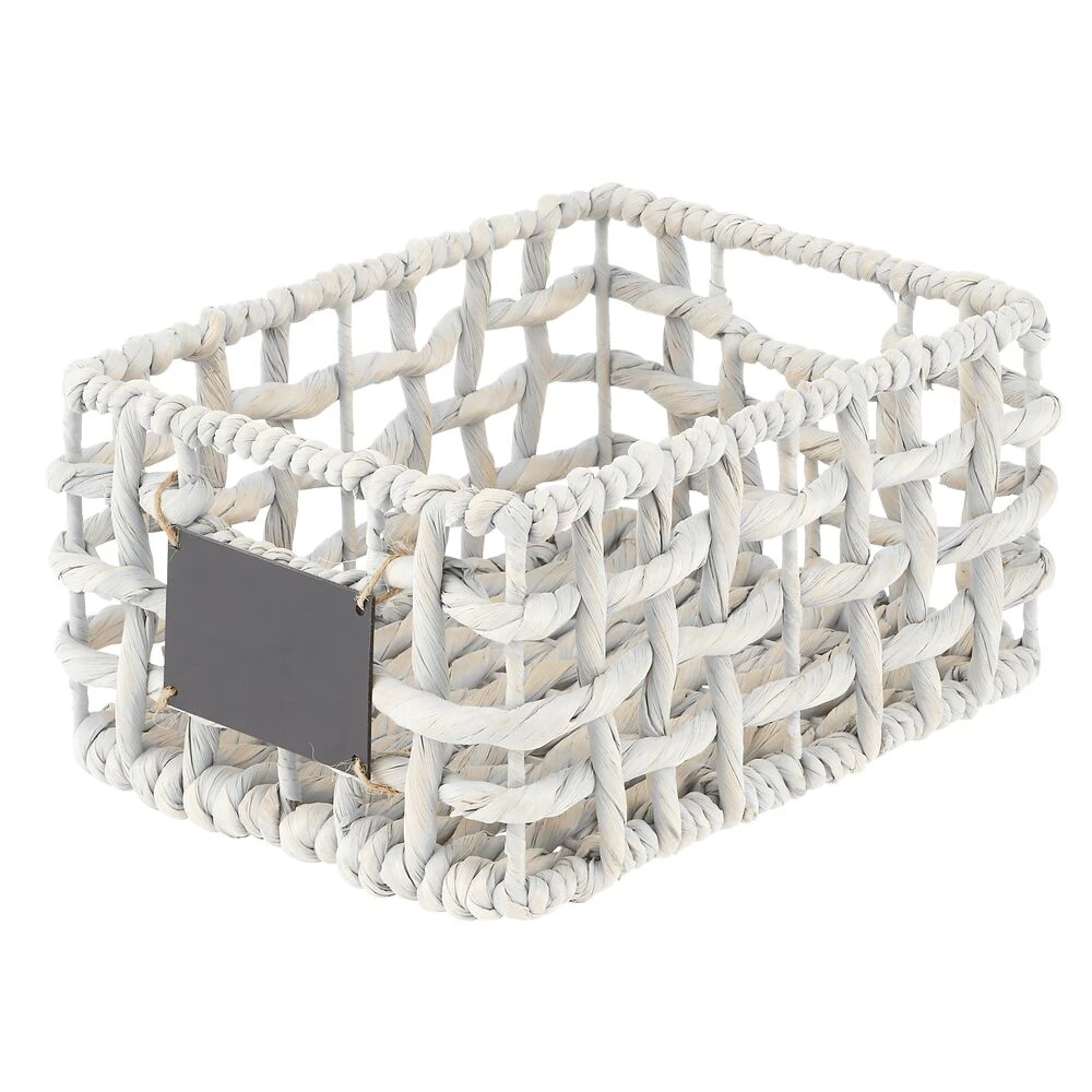 Open Weave Hyacinth Basket with Chalkboard Label 12 x 9 x 6 Open Weave Hyacinth Basket With Chalkboard Label 12 X 9 X 6 -mDesign 1000 Square JPG 12672MDHS.PT09