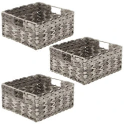 Woven Plastic Basket 13 X 12 X 6 5 Woven Plastic Basket 13 X 12 X 6 -mDesign 1000 Square JPG 13197MDK.MAIN 3