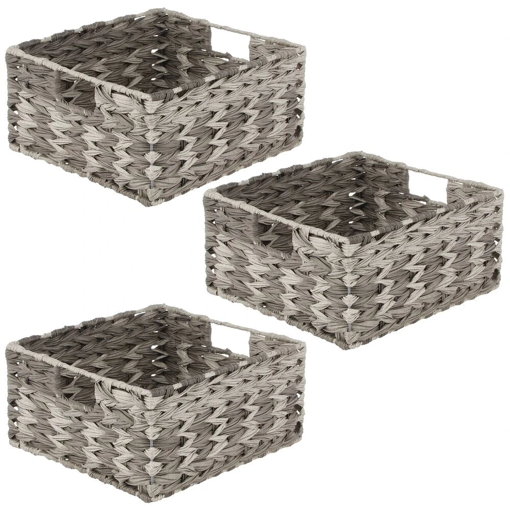Woven Plastic Basket 13 x 12 x 6 Woven Plastic Basket 13 X 12 X 6 -mDesign 1000 Square JPG 13197MDK.MAIN 3