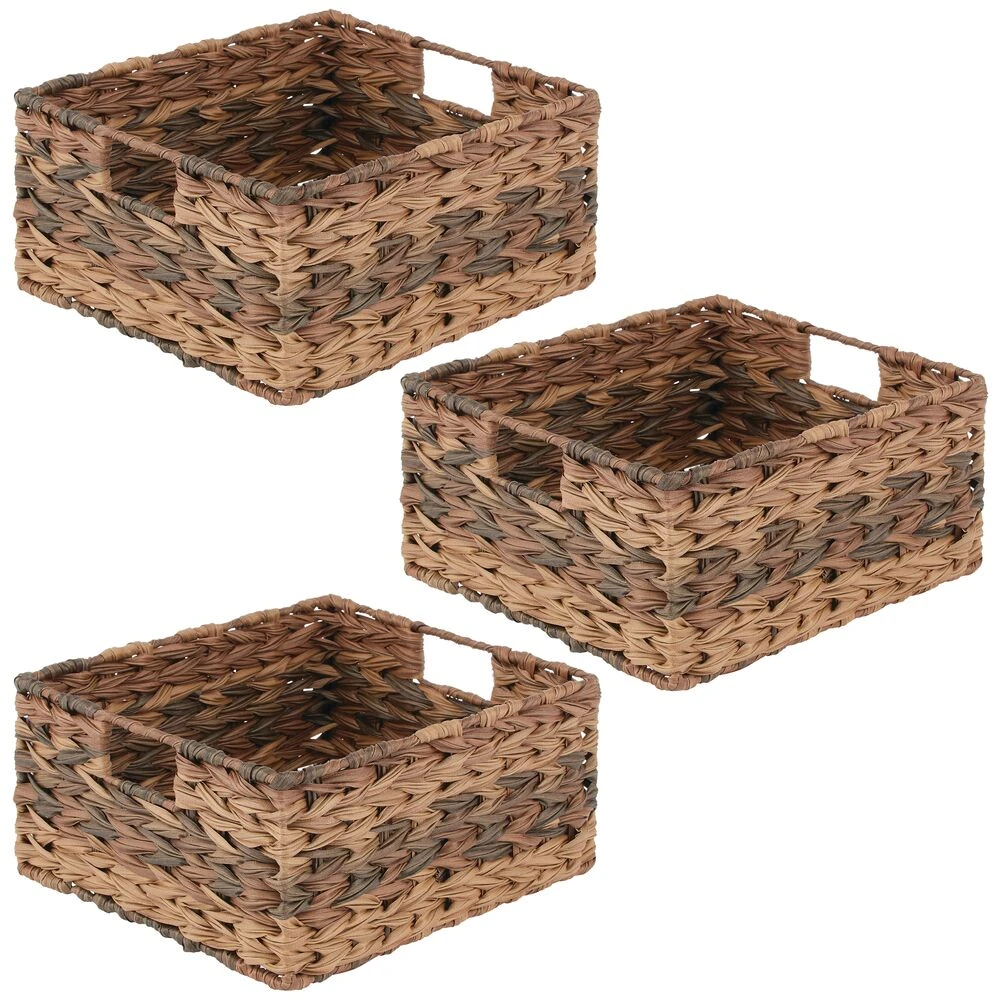 Woven Plastic Basket 13 x 12 x 6 Woven Plastic Basket 13 X 12 X 6 -mDesign 1000 Square JPG 13198MDK.MAIN 3